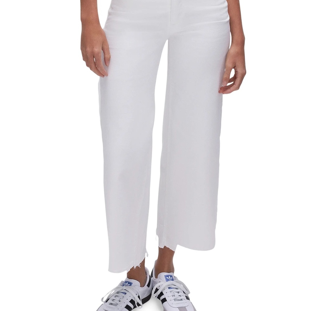 Good American Good Waist Crop Palazzo Jeans in White